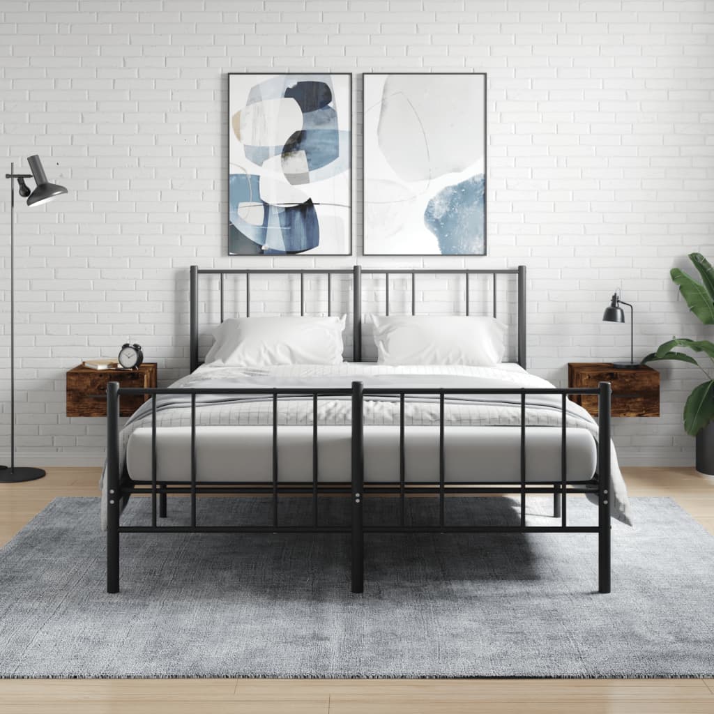 vidaXL Tables de chevet murales 2 pcs Chêne fumé 35x35x20 cm