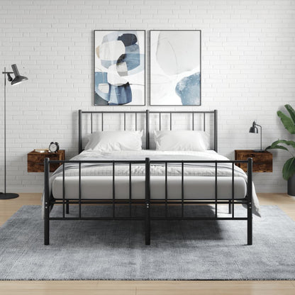 vidaXL Tables de chevet murales 2 pcs Chêne fumé 35x35x20 cm