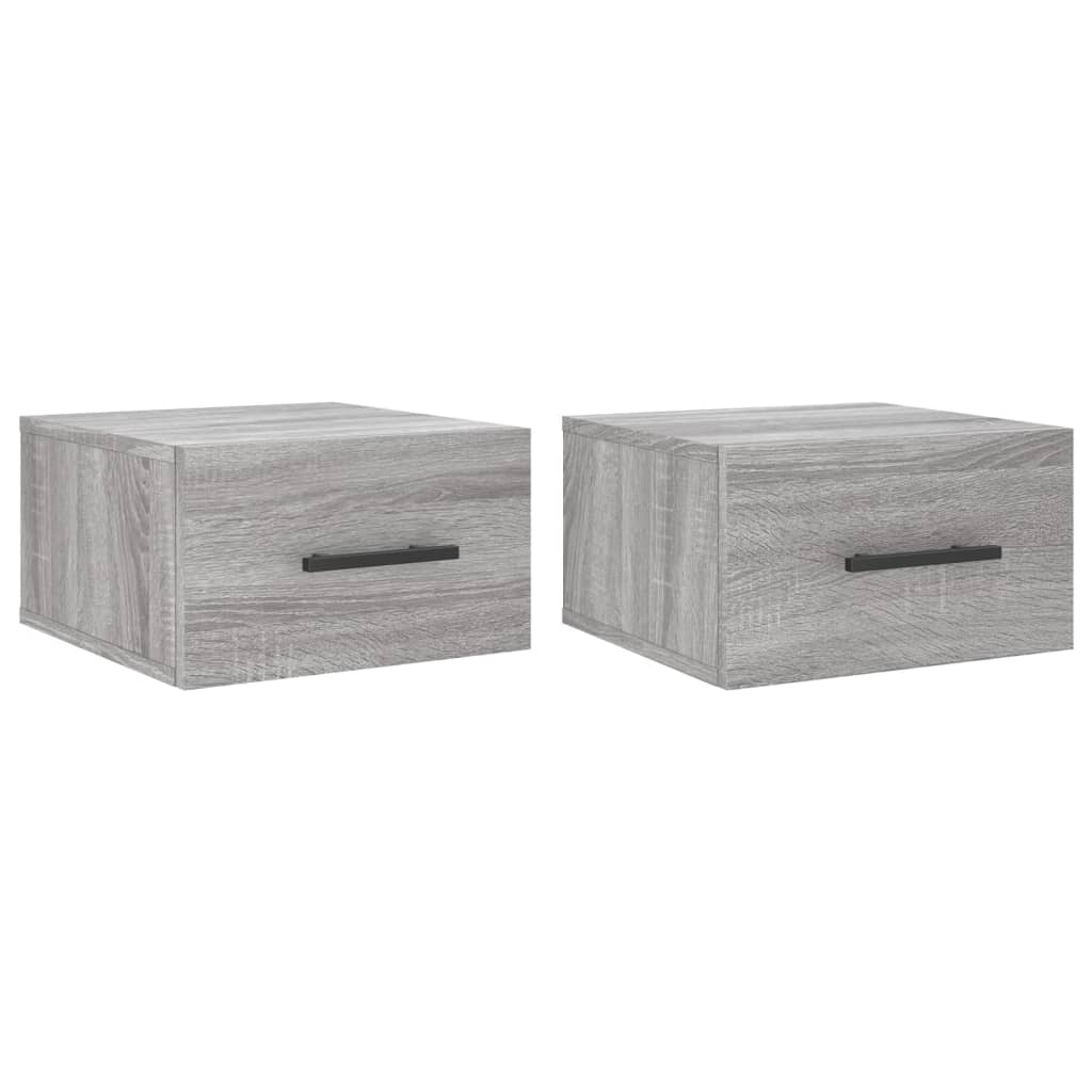 vidaXL Tables de chevet murales 2 pcs Gris Sonoma 35x35x20 cm