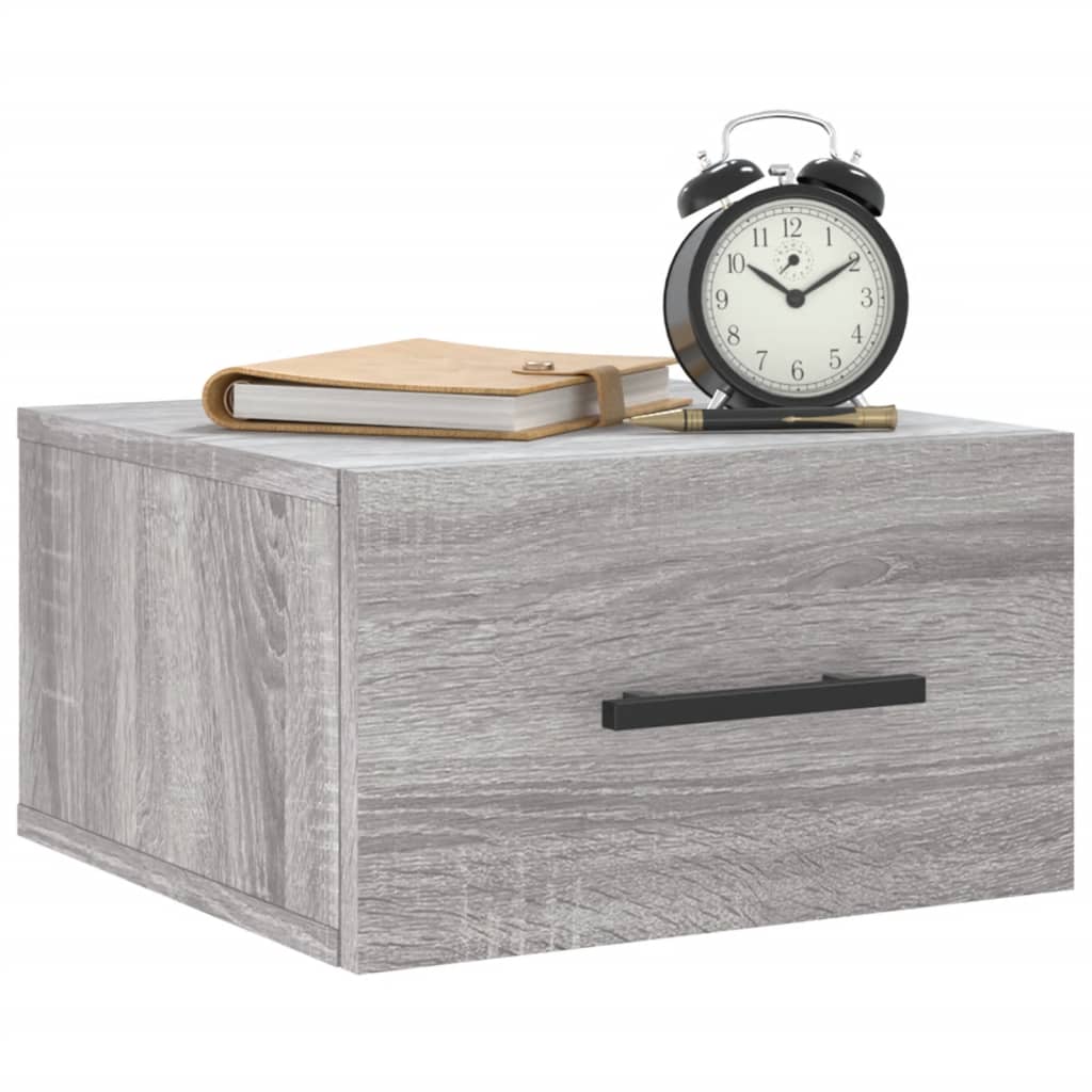 vidaXL Tables de chevet murales 2 pcs Gris Sonoma 35x35x20 cm