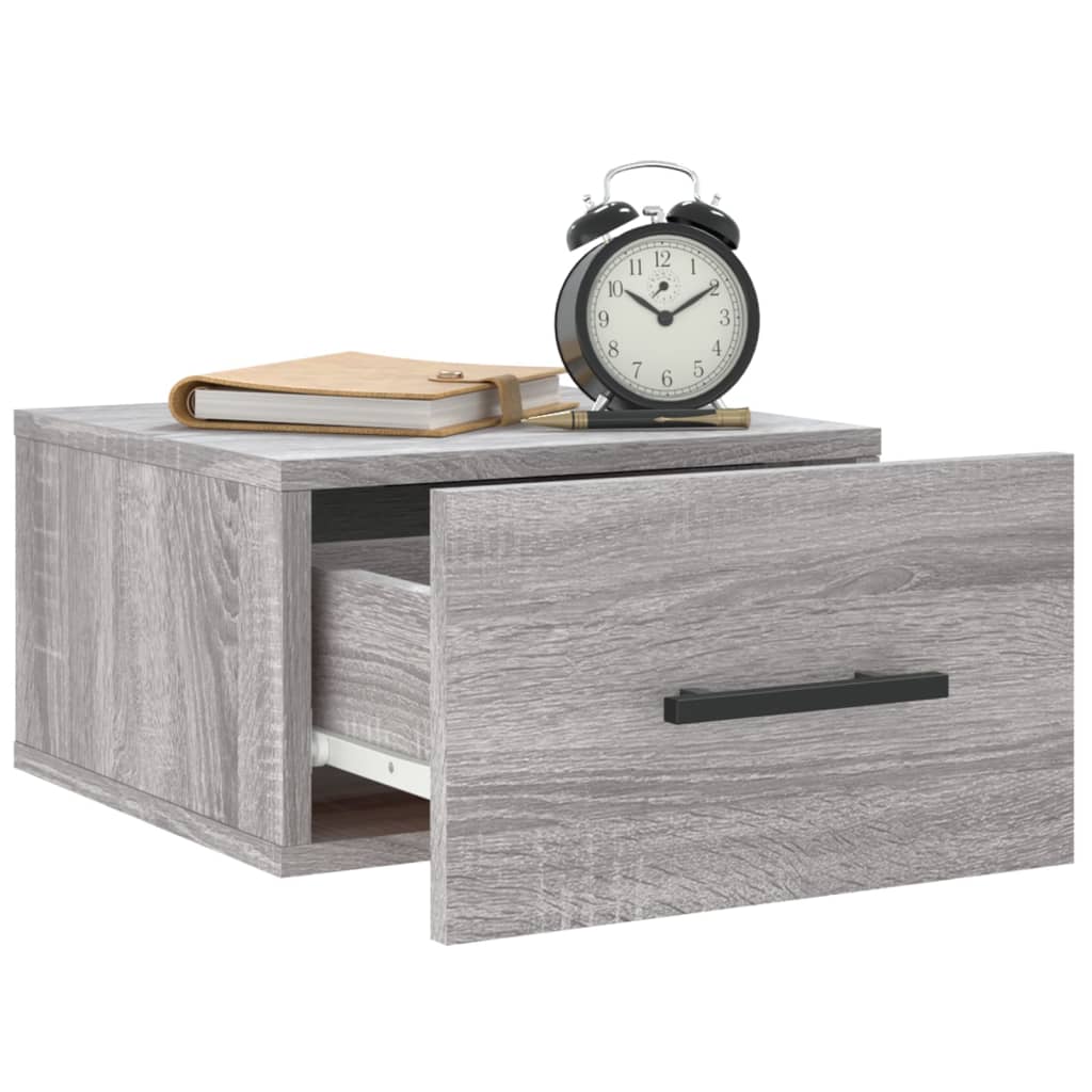 vidaXL Tables de chevet murales 2 pcs Gris Sonoma 35x35x20 cm