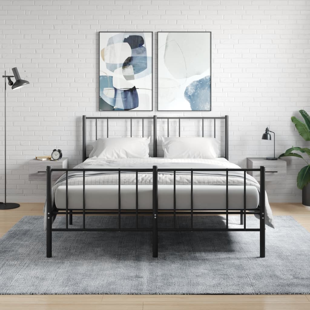 vidaXL Tables de chevet murales 2 pcs Gris Sonoma 35x35x20 cm