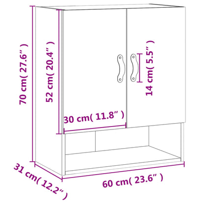 vidaXL Wandschrank Betongrau 60x31x70 cm Holzwerkstoff