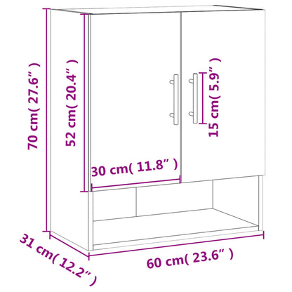 vidaXL Wandschrank Sonoma-Eiche 60x31x70 cm Holzwerkstoff
