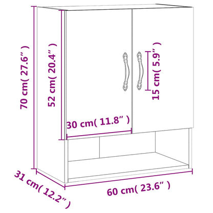 vidaXL Wandschrank Räuchereiche 60x31x70 cm Holzwerkstoff