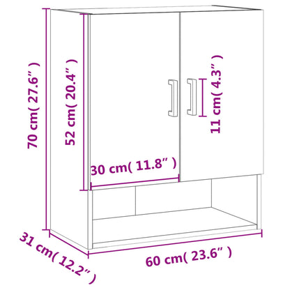 vidaXL Wandschrank Sonoma-Eiche 60x31x70 cm Holzwerkstoff