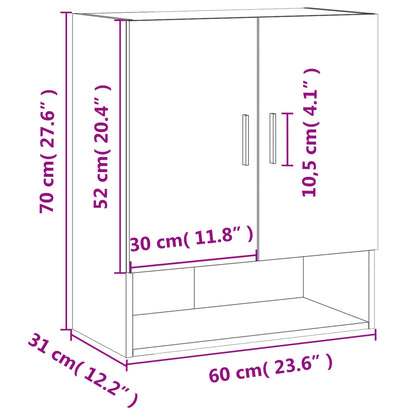vidaXL Wandschrank Grau Sonoma 60x31x70 cm Holzwerkstoff