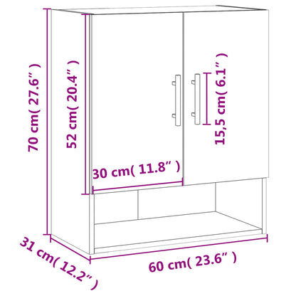 vidaXL Wandschrank Räuchereiche 60x31x70 cm Holzwerkstoff