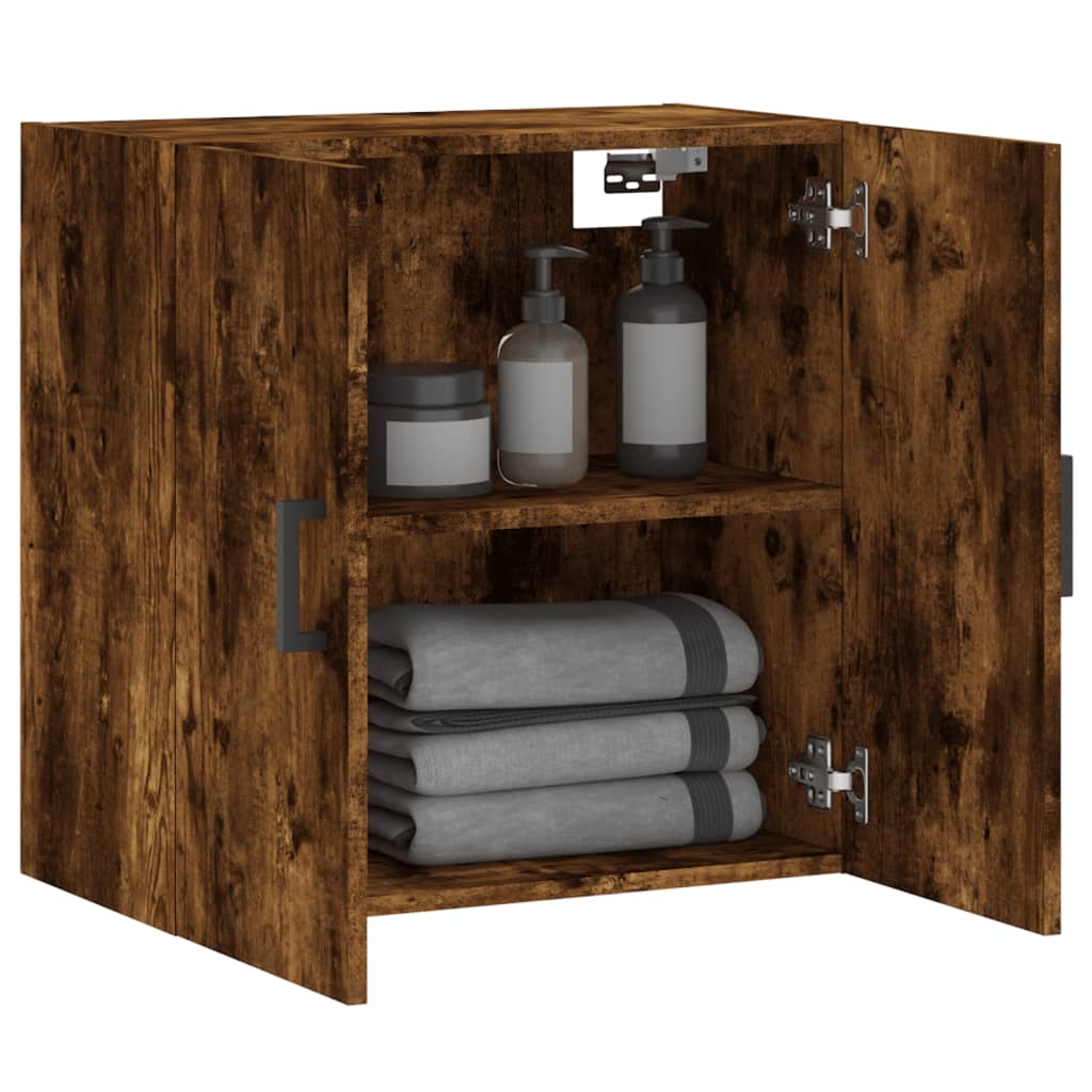 vidaXL Meuble haut mural chêne fumé 60x31x60 cm bois d'ingénierie