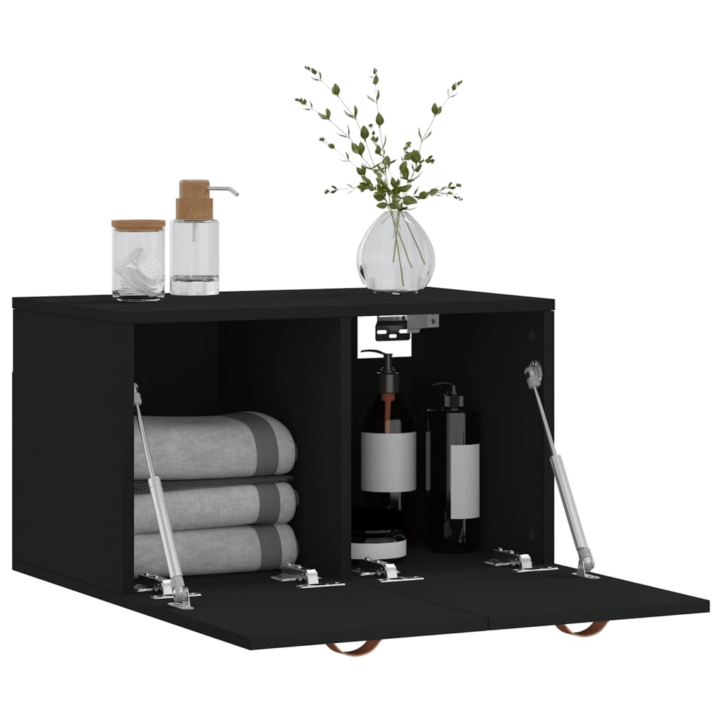 vidaXL Armoire murale Noir 60x36,5x35 cm Bois d'ingénierie