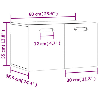 vidaXL Armoire murale gris Sonoma 60x36,5x35 cm Aggloméré