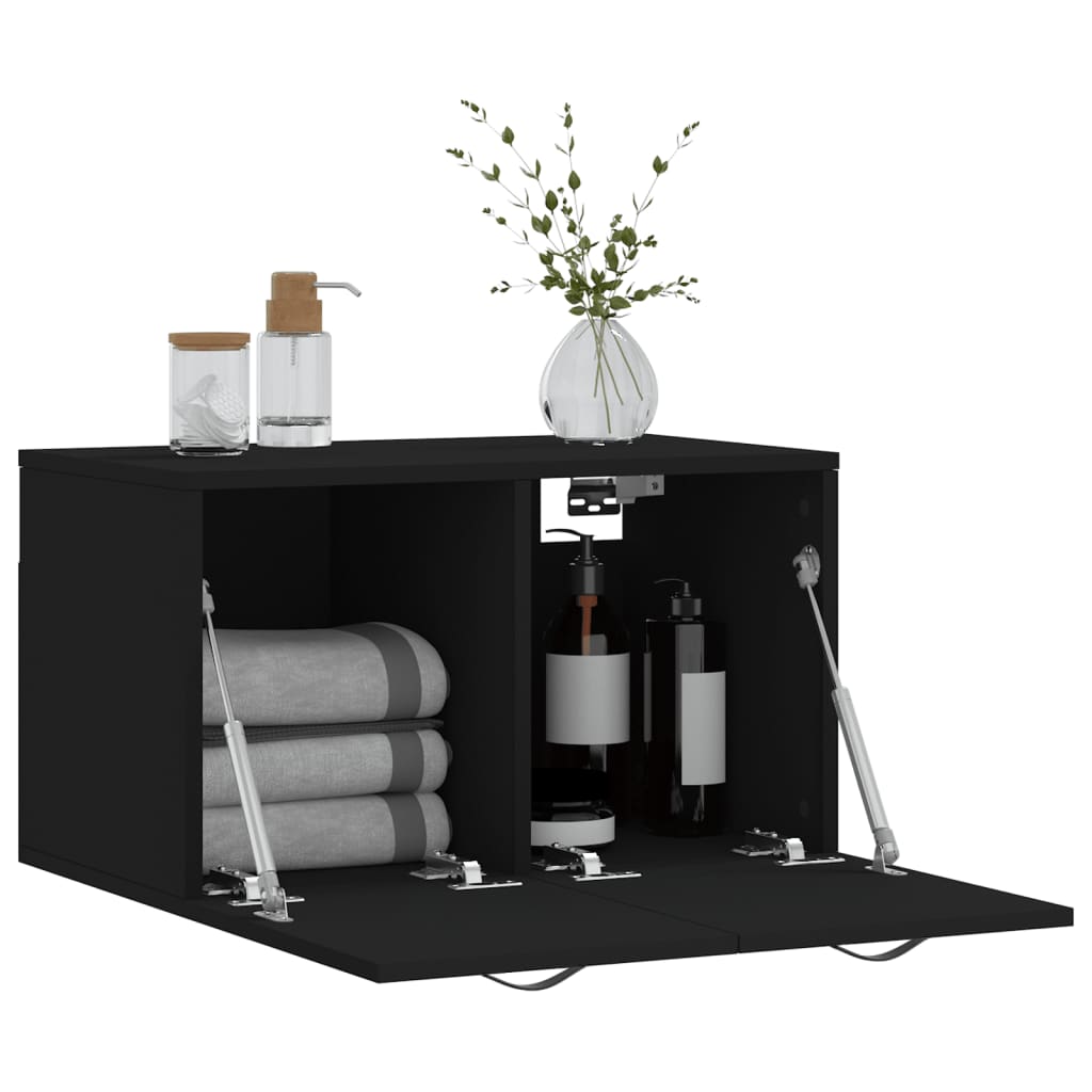 vidaXL Armoire murale Noir 60x36,5x35 cm Bois d'ingénierie