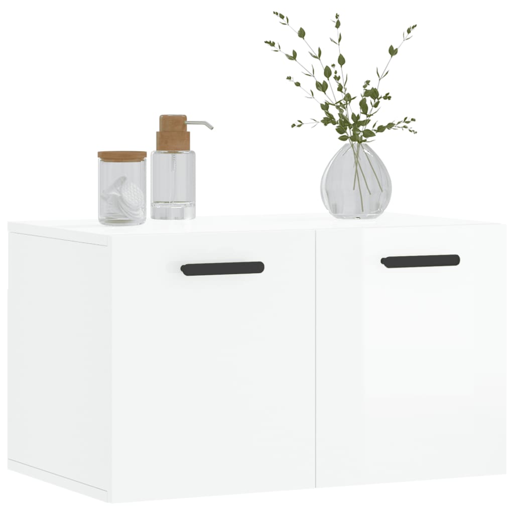 vidaXL Armoire murale blanc brillant 60x36,5x35 cm Aggloméré