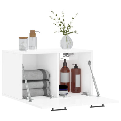 vidaXL Armoire murale blanc brillant 60x36,5x35 cm Aggloméré