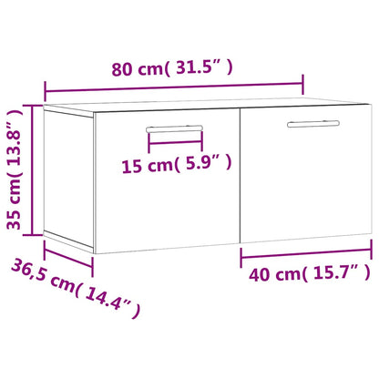 vidaXL Armoire murale blanc 80x36,5x35 cm Aggloméré