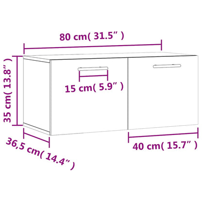 vidaXL Armoire murale gris béton 80x36,5x35 cm Aggloméré