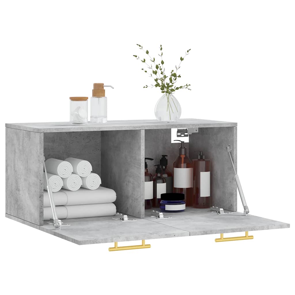 vidaXL Armoire murale gris béton 80x36,5x35 cm Aggloméré