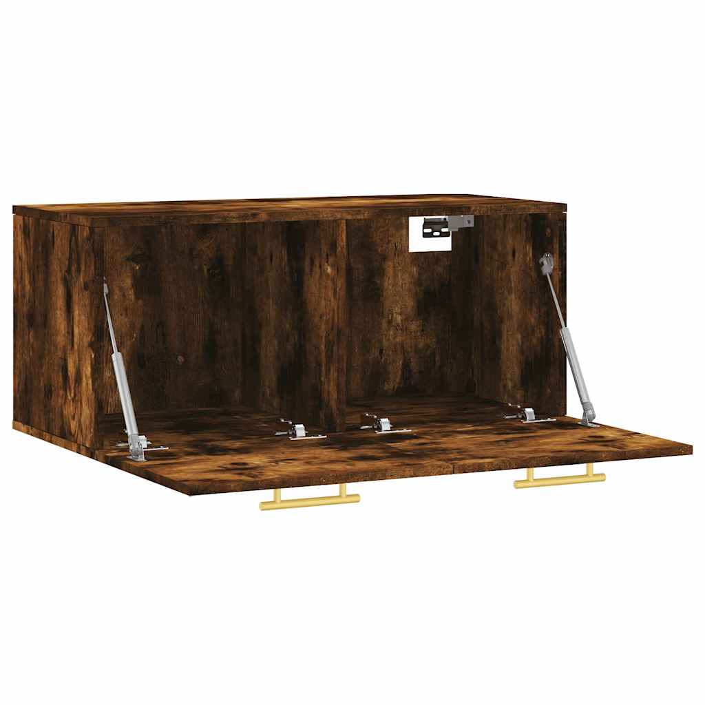 vidaXL Armoire murale chêne fumé 80x36,5x35 cm bois d'ingénierie