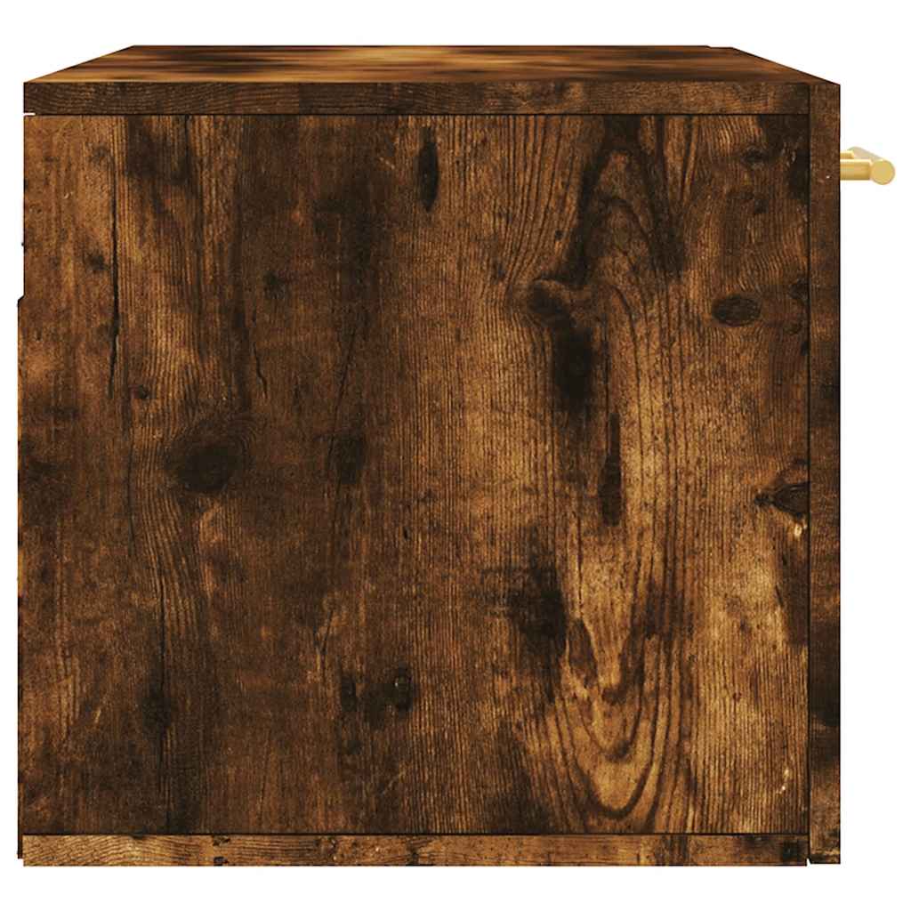 vidaXL Armoire murale chêne fumé 80x36,5x35 cm bois d'ingénierie