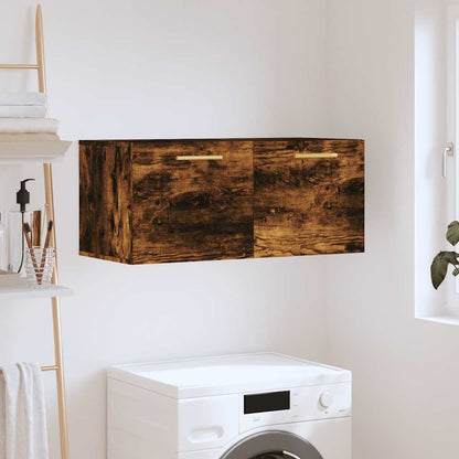 vidaXL Armoire murale chêne fumé 80x36,5x35 cm bois d'ingénierie