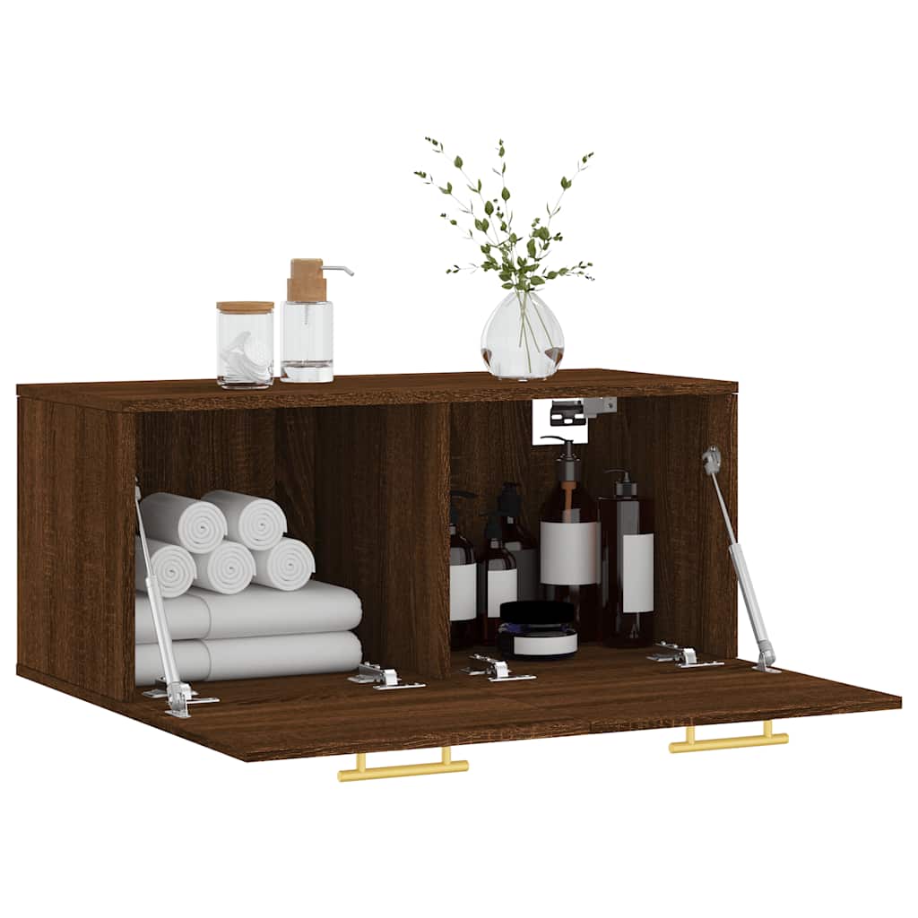 vidaXL Armoire murale aspect chêne marron 80x36,5x35 cm en bois d'ingénierie