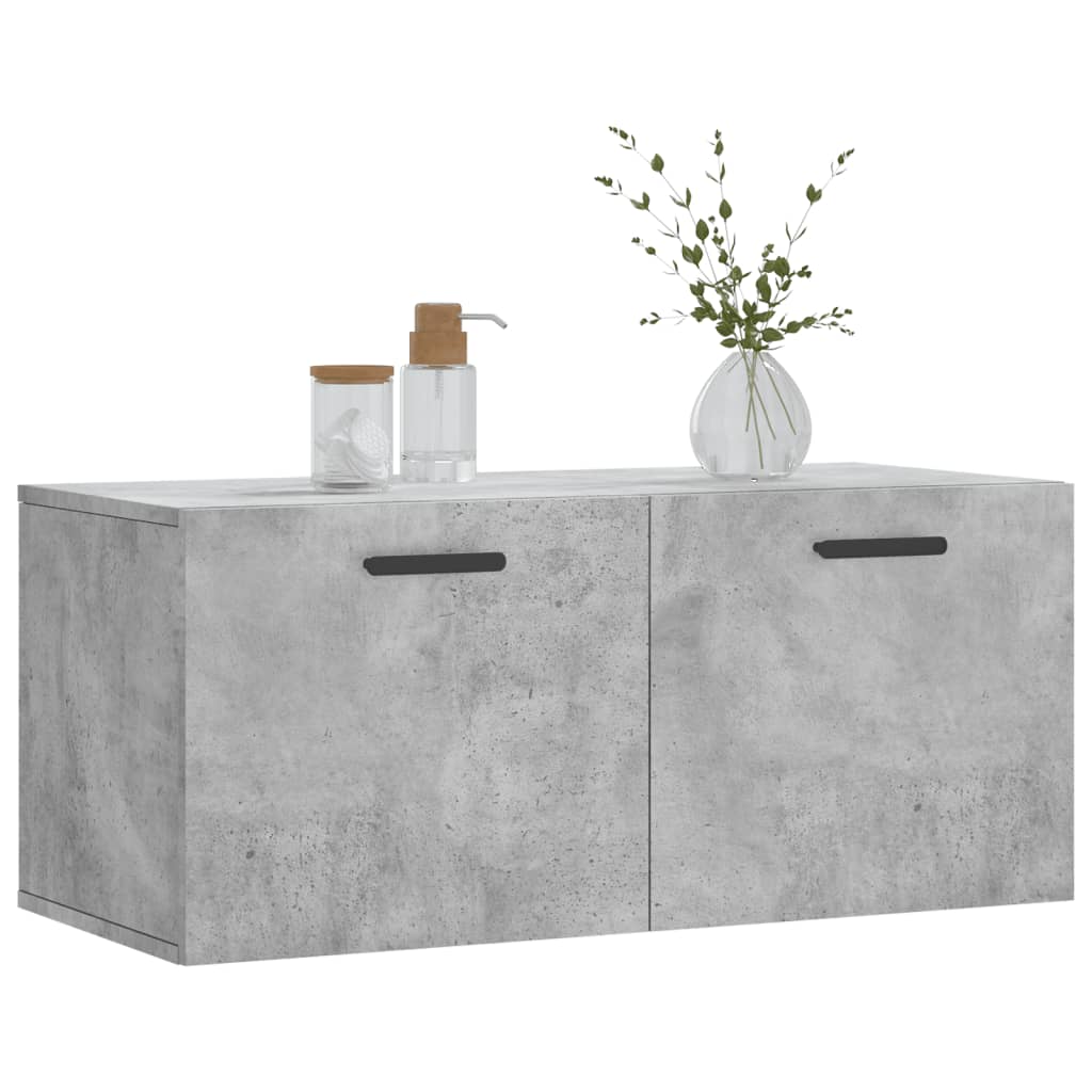 vidaXL Armoire murale gris béton 80x36,5x35 cm Aggloméré