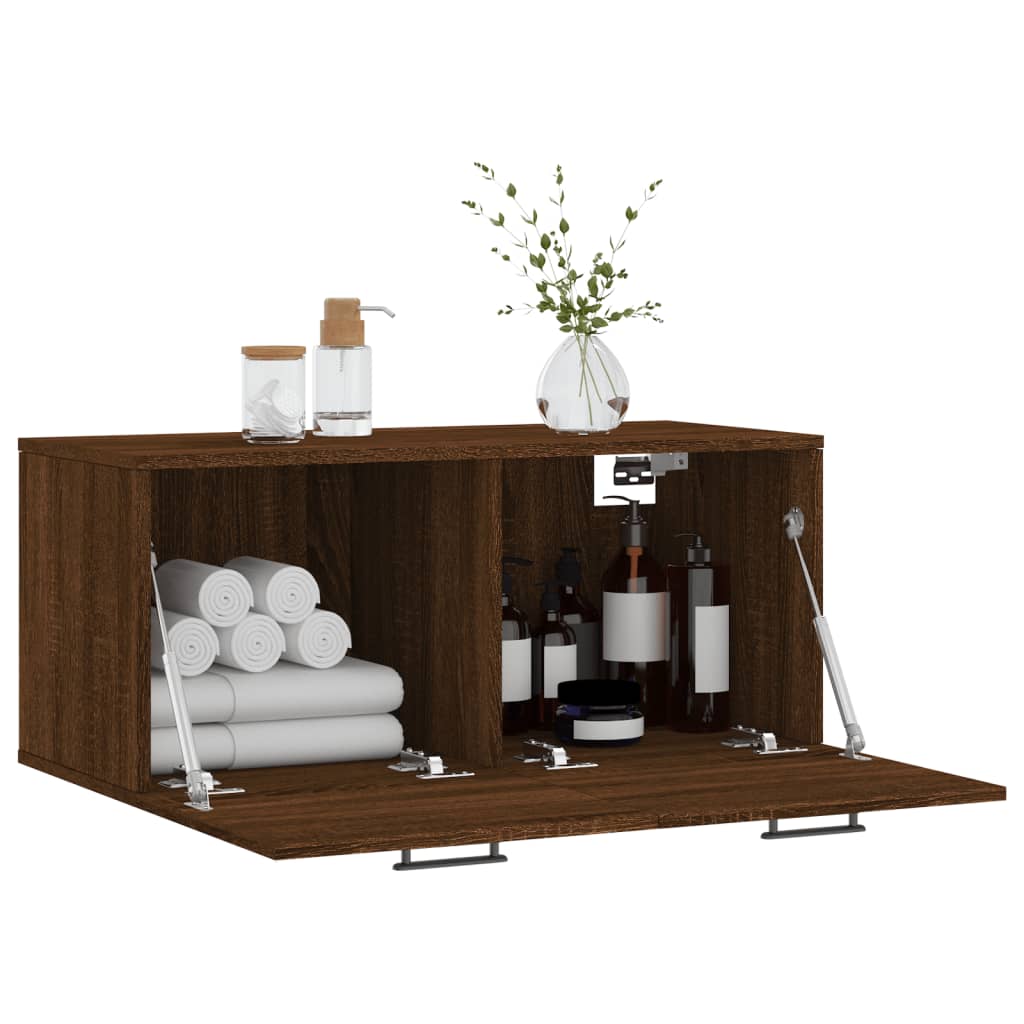 vidaXL Armoire murale aspect chêne marron 80x36,5x35 cm en bois d'ingénierie
