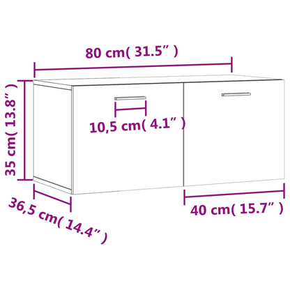 vidaXL Wandschrank Grau Sonoma 80x36,5x35 cm Holzwerkstoff