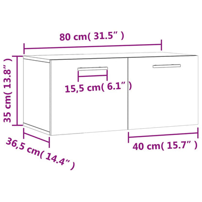 vidaXL Wandschrank Weiß 80x36,5x35 cm Holzwerkstoff