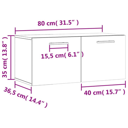 vidaXL Wandschrank Sonoma-Eiche 80x36,5x35 cm Holzwerkstoff