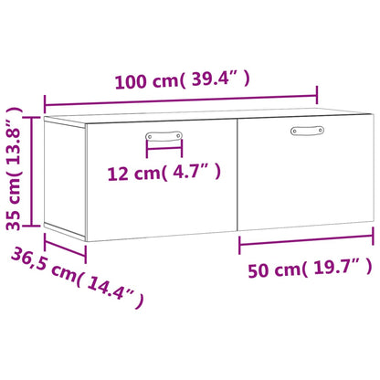 vidaXL Armoire murale gris béton 100x36,5x35 cm Aggloméré