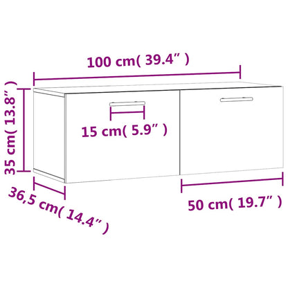 vidaXL Armoire murale blanc 100x36,5x35 cm Aggloméré