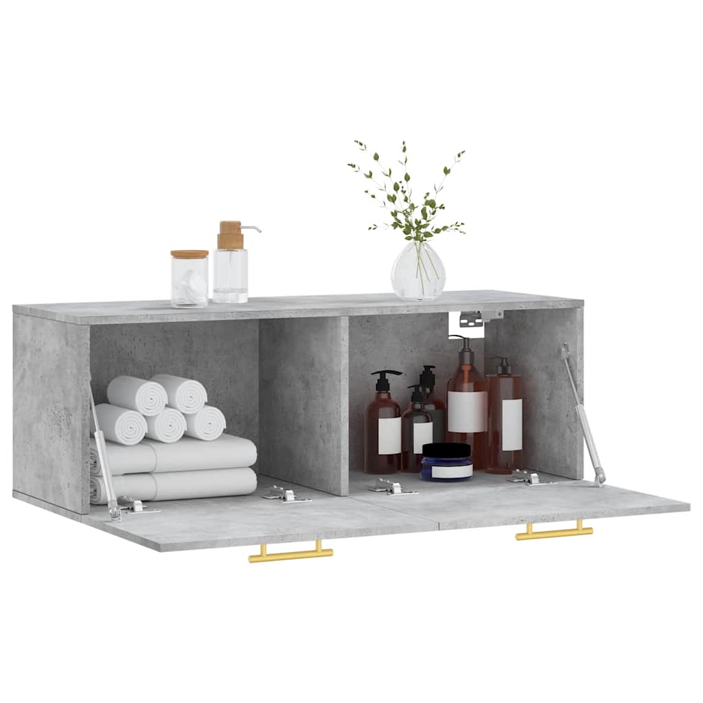 vidaXL Armoire murale gris béton 100x36,5x35 cm Aggloméré