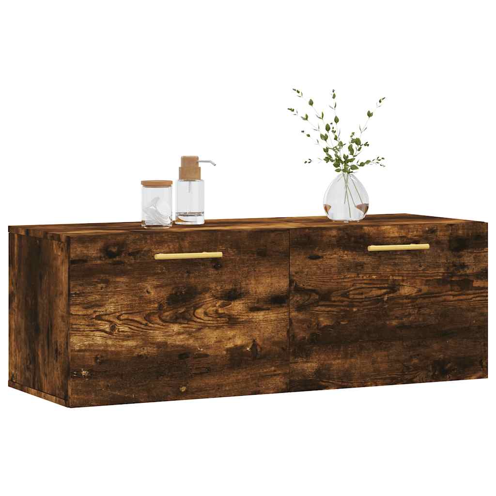 vidaXL Meuble haut mural chêne fumé 100x36,5x35 cm bois d'ingénierie