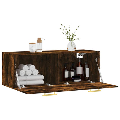vidaXL Meuble haut mural chêne fumé 100x36,5x35 cm bois d'ingénierie
