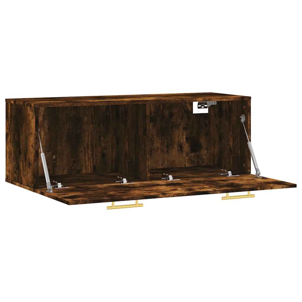 vidaXL Meuble haut mural chêne fumé 100x36,5x35 cm bois d'ingénierie