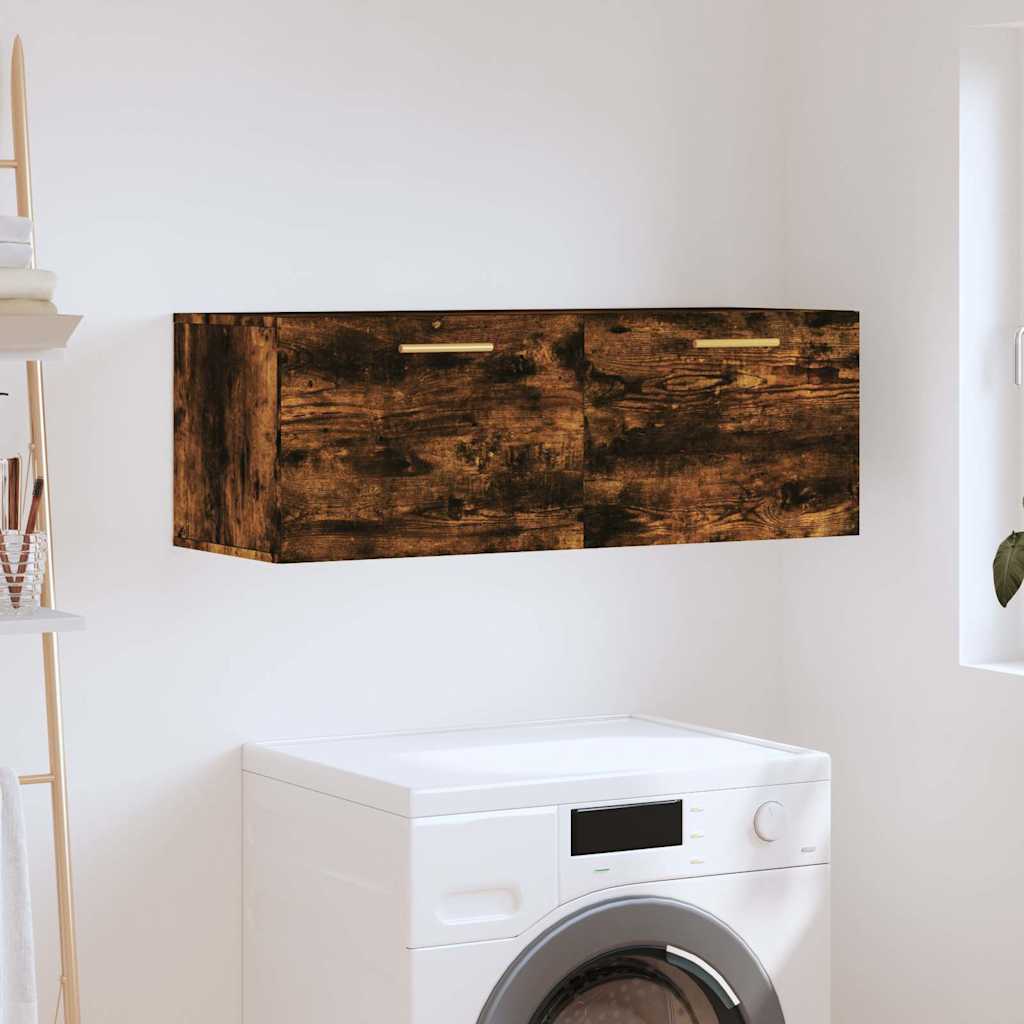 vidaXL Meuble haut mural chêne fumé 100x36,5x35 cm bois d'ingénierie