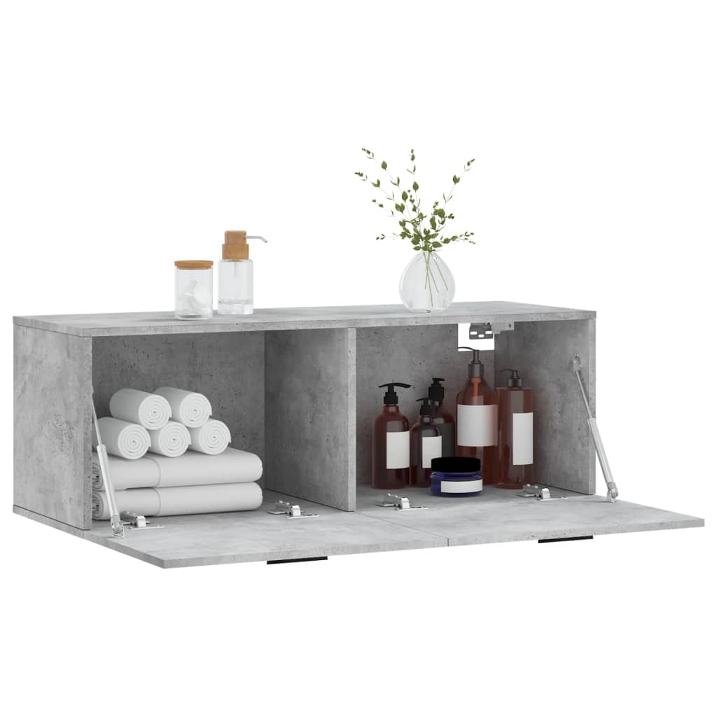 vidaXL Armoire murale gris béton 100x36,5x35 cm Aggloméré