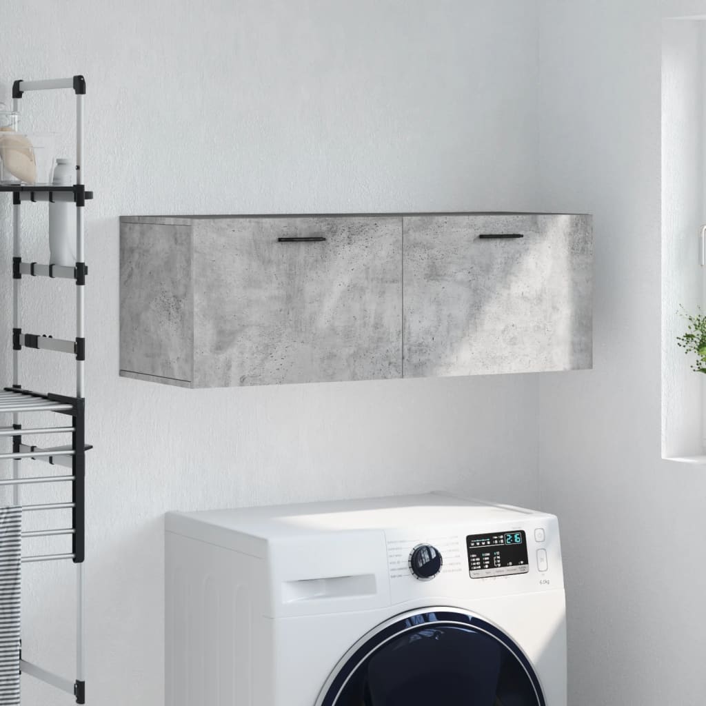 vidaXL Armoire murale gris béton 100x36,5x35 cm Aggloméré