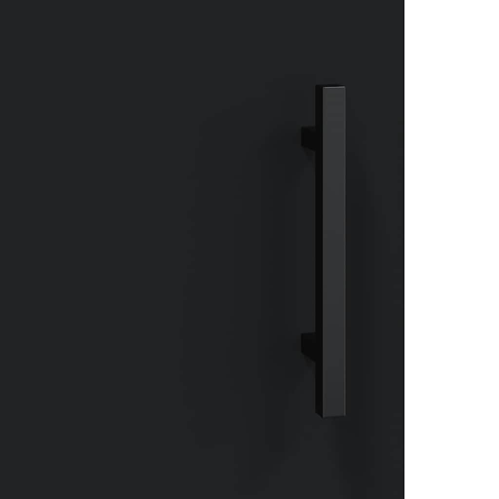 Wandschrank Schwarz 69,5x34x90 cm Holzwerkstoff