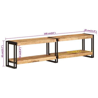 vidaXL Meuble TV 160x30x40 cm Bois de manguier massif