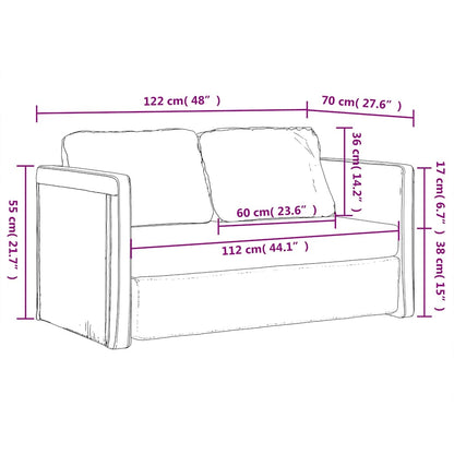 vidaXL Bodensofa mit Schlaffunktion Hellgrau 122x204x55 cm Samt