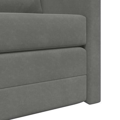 Bodensofa mit Schlaffunktion Dunkelgrau 122x204x55 cm Samt