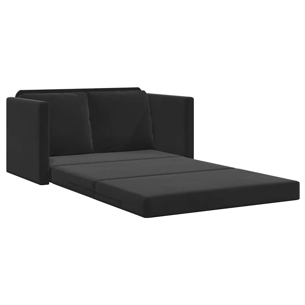vidaXL Canapé de sol convertible noir 122x204x55 cm velours