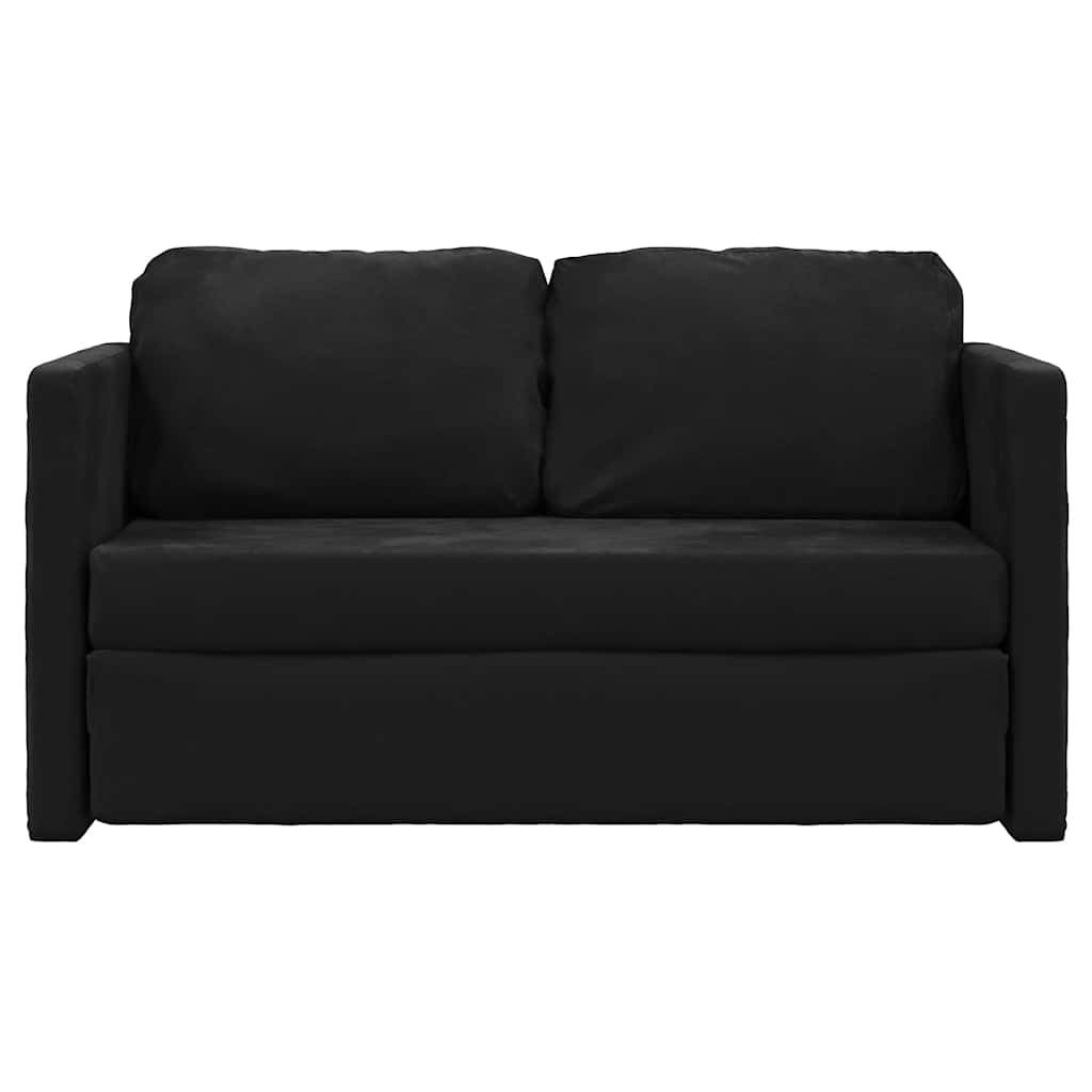 vidaXL Canapé de sol convertible noir 122x204x55 cm velours