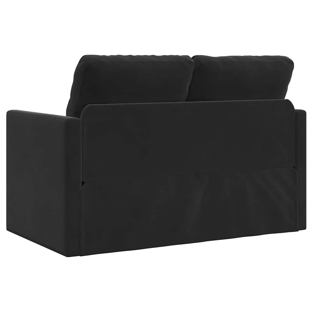 vidaXL Canapé de sol convertible noir 122x204x55 cm velours