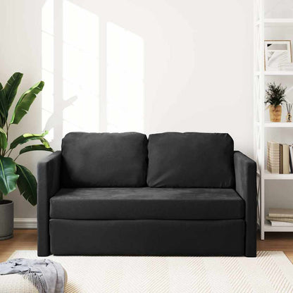 vidaXL Canapé de sol convertible noir 122x204x55 cm velours