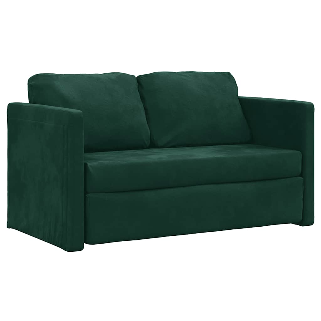 vidaXL Bodensofa mit Schlaffunktion Dunkelgrün 122x204x55 cm Samt