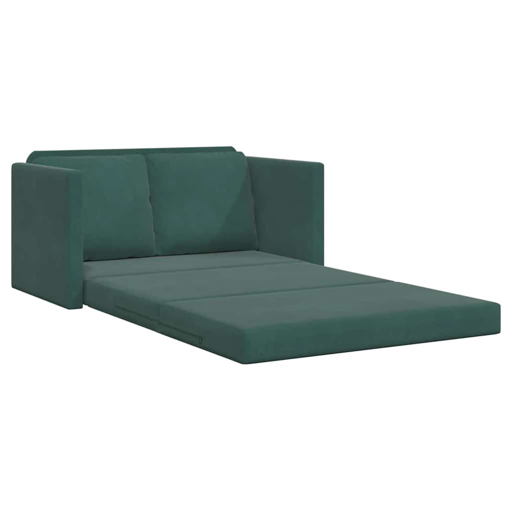 vidaXL Bodensofa mit Schlaffunktion Dunkelgrün 122x204x55 cm Samt