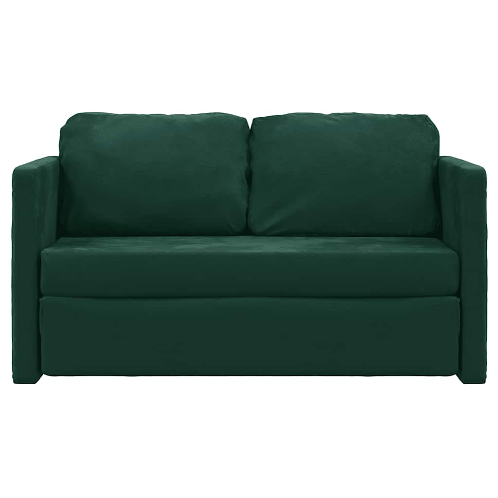 vidaXL Bodensofa mit Schlaffunktion Dunkelgrün 122x204x55 cm Samt